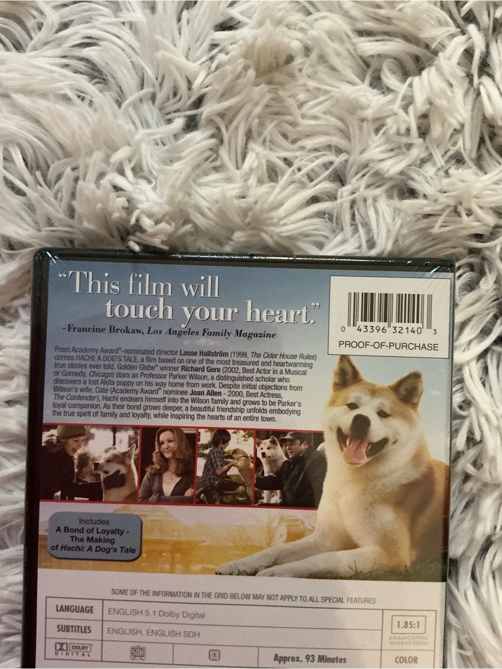 Hachi: A Dog’s Tale DVD Richard Gere Joan Allen Family Drama True Story - Picture 4 of 9